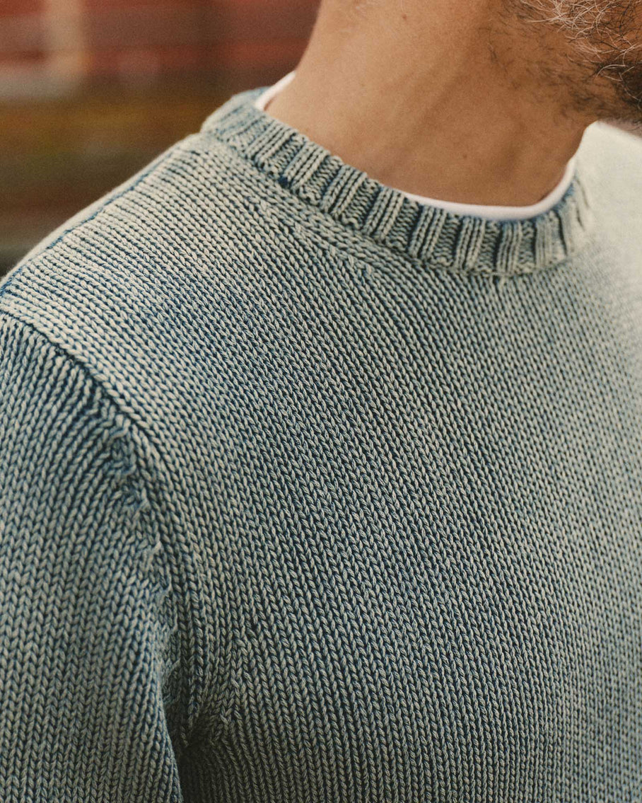 Taylor Stitch The Dory Crew Sweater - Washed Indigo