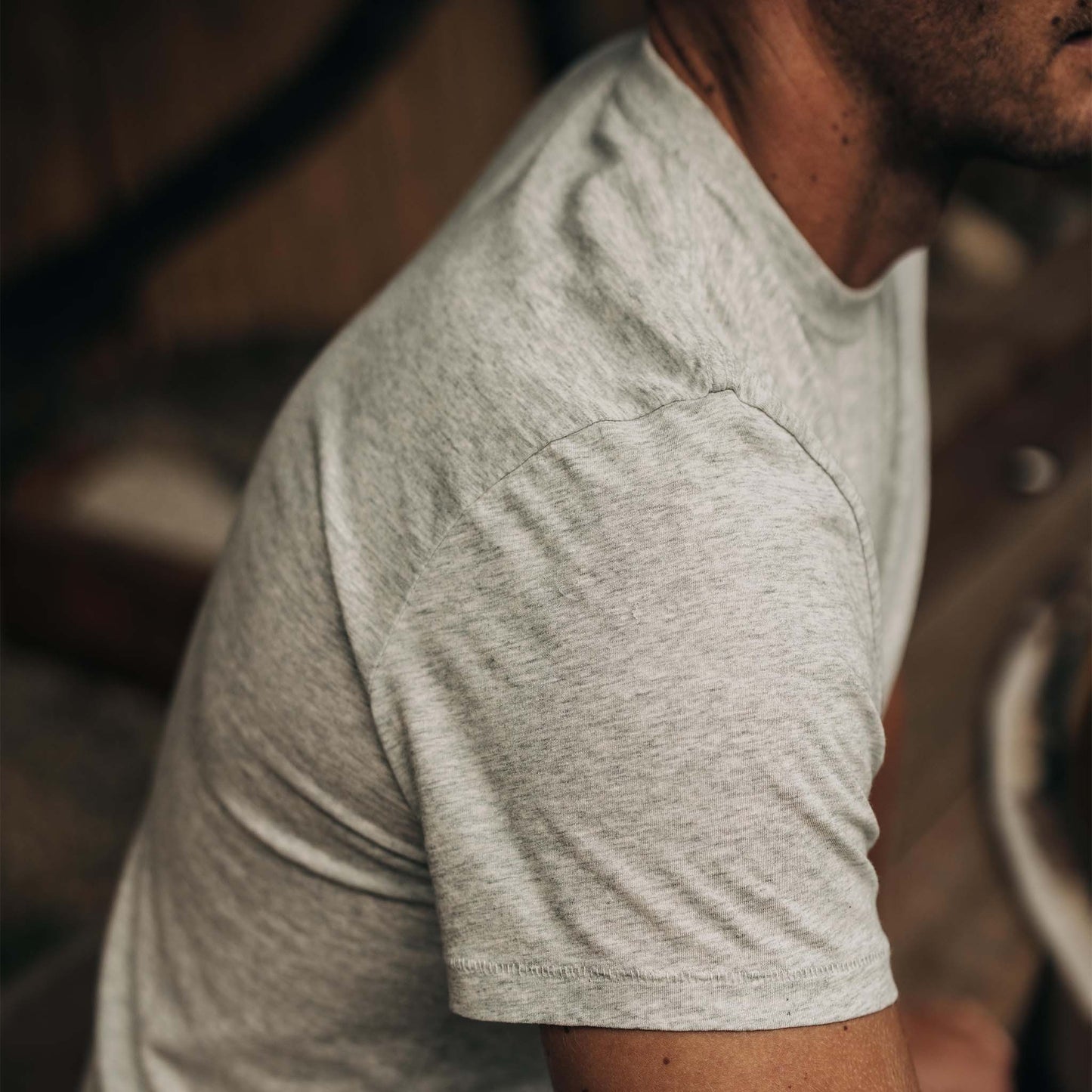 Taylor Stitch The Cotton Hemp Tee- Heather Grey