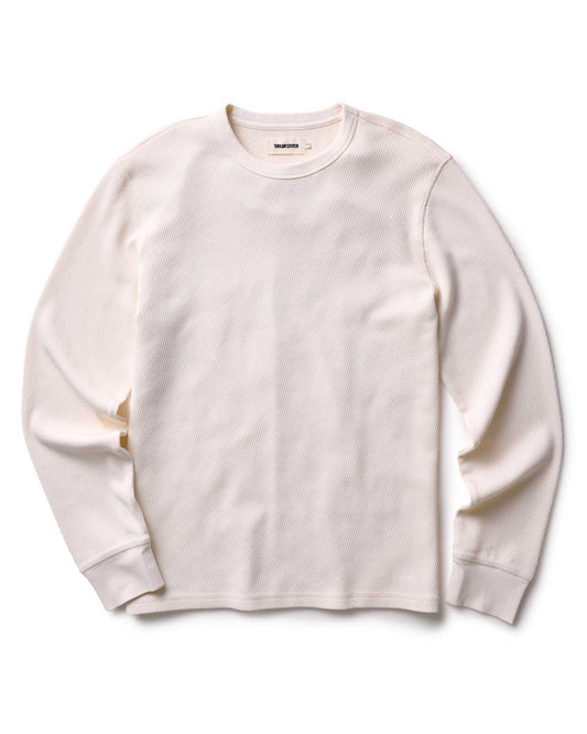 Taylor Stitch Organic  L/S Cotton Crew- Vintage White Waffle