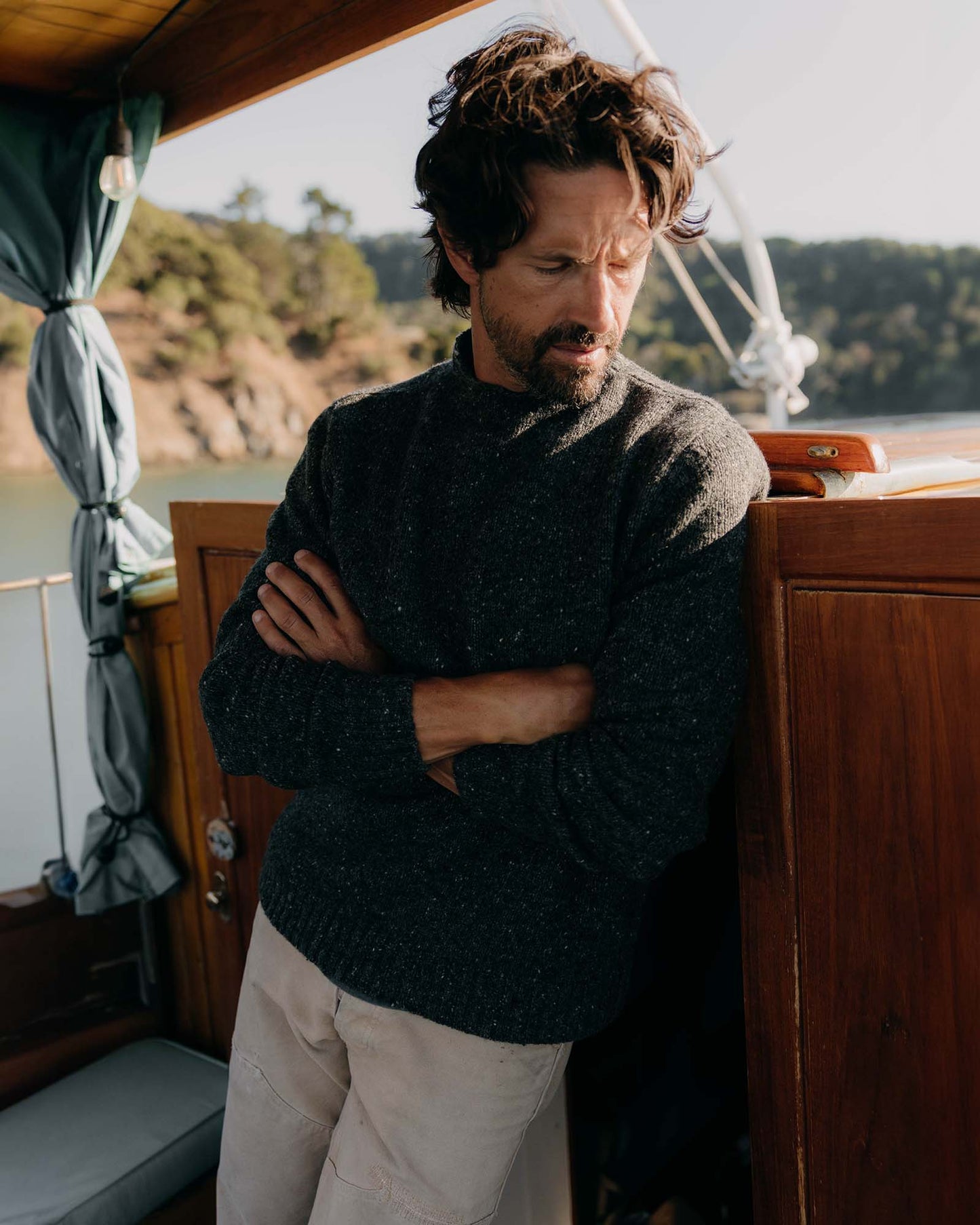 Taylor Stitch The Seafarer Sweater-  Charcoal Donegal