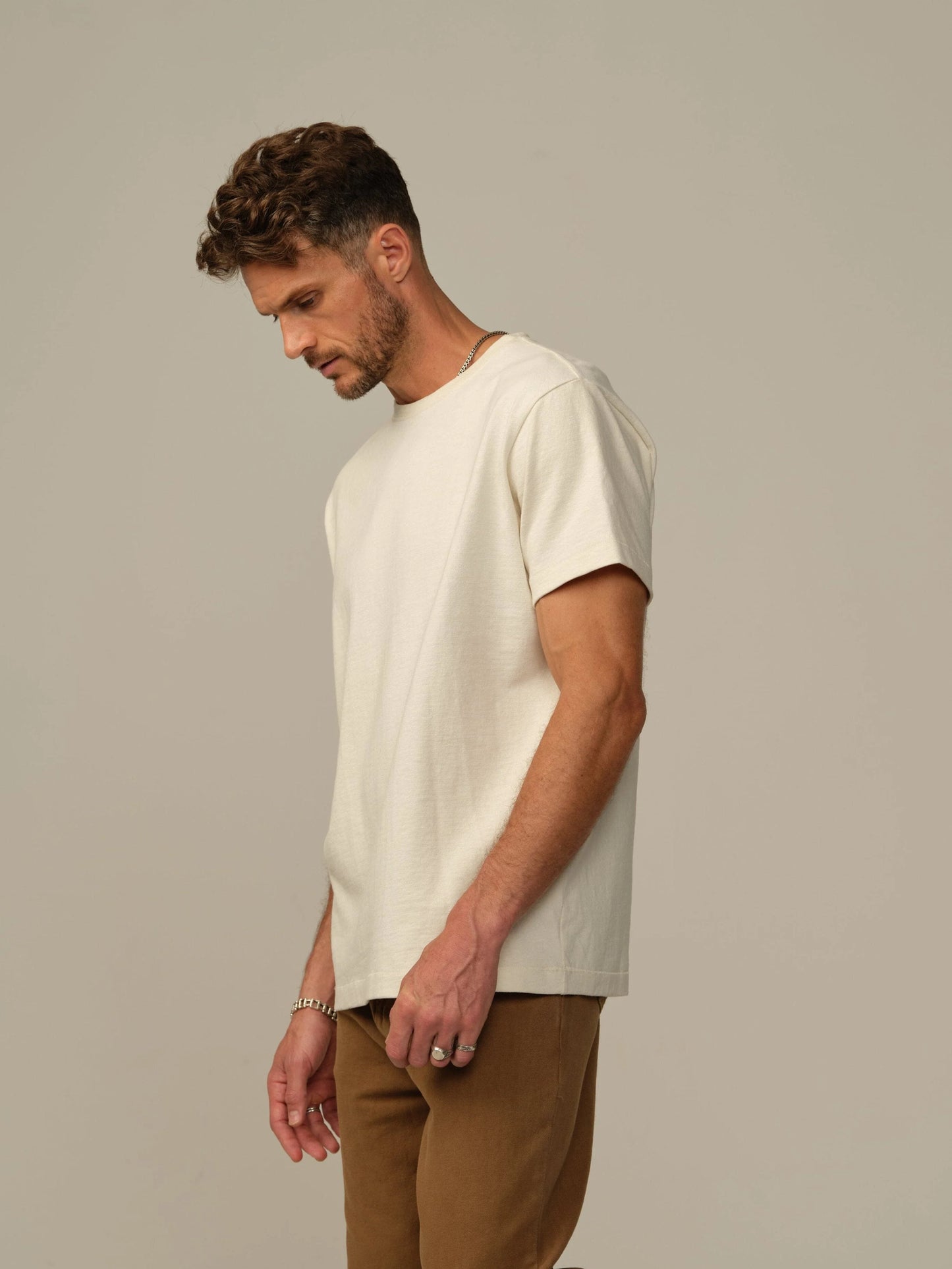 Road to Nowhere Mens Tyler Cotton Tee- Stone