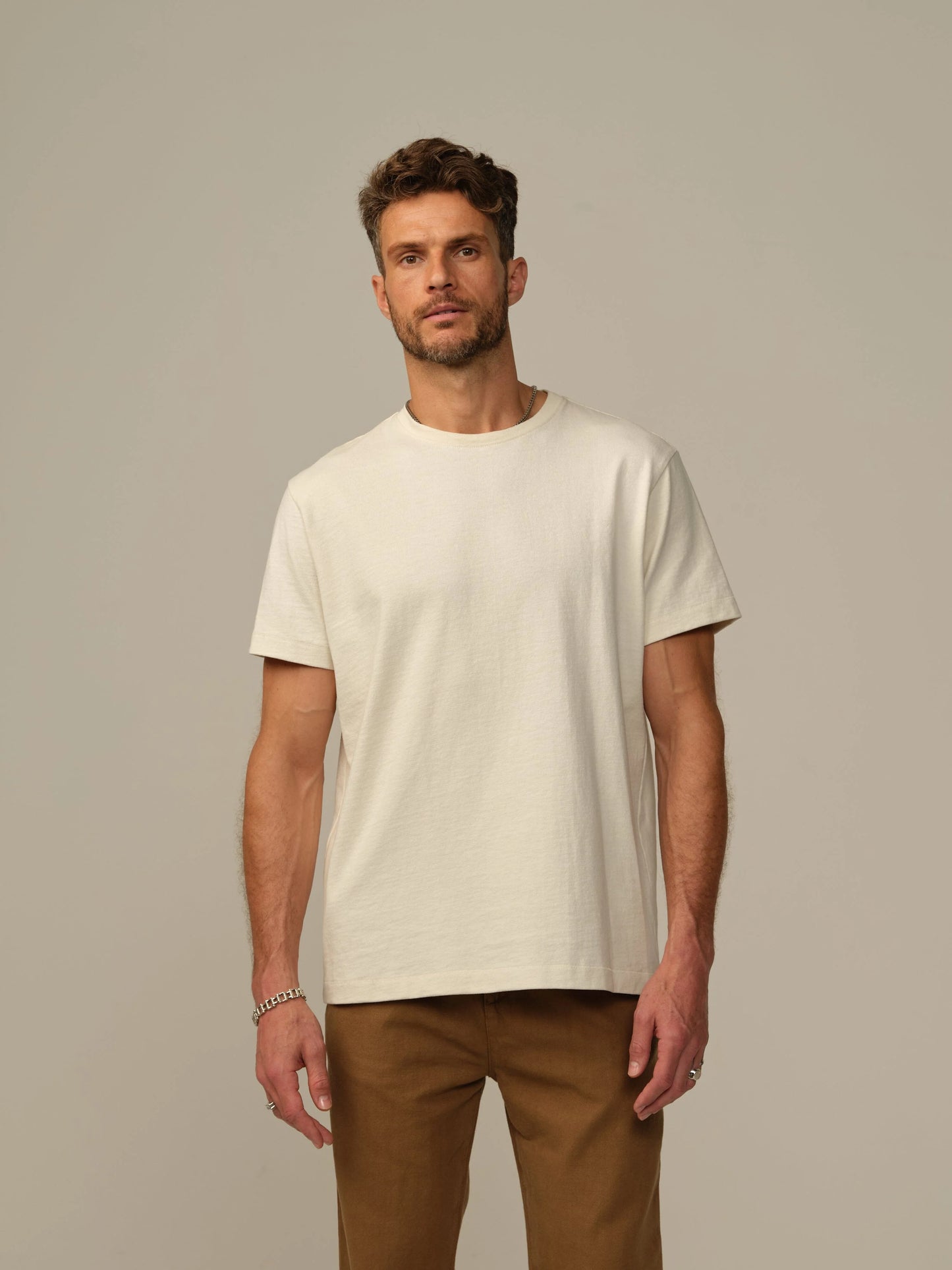 Road to Nowhere Mens Tyler Cotton Tee- Stone