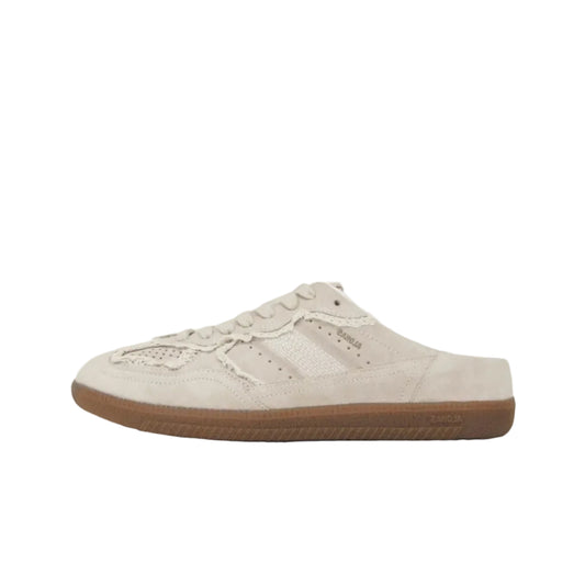 ALOHAS  Mule Crochet Cream Leather