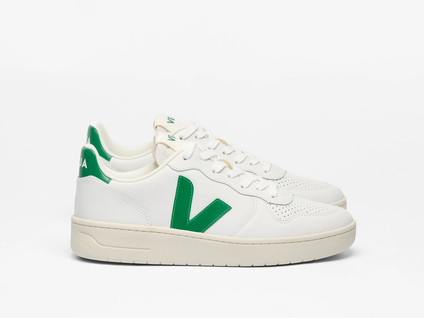 Veja  Womens V10 Prime Leather- White Emeraude