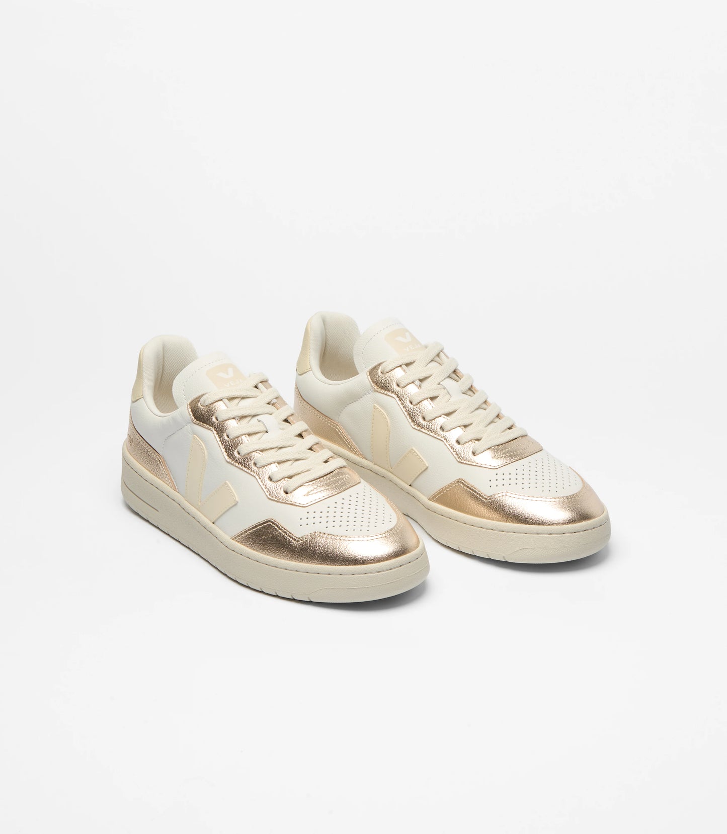 Veja Womens V90 O.T Leather -White Calcaire Platine